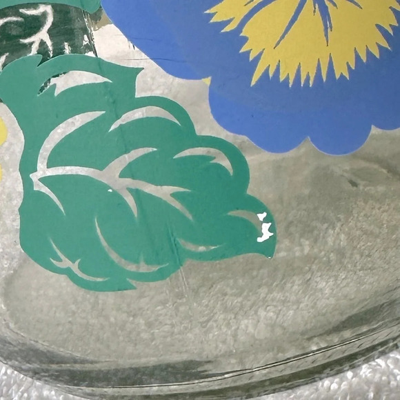 Vintage Large Floral Pansy Print Gallon Storage Jar With Lid - Picture 9 of 14